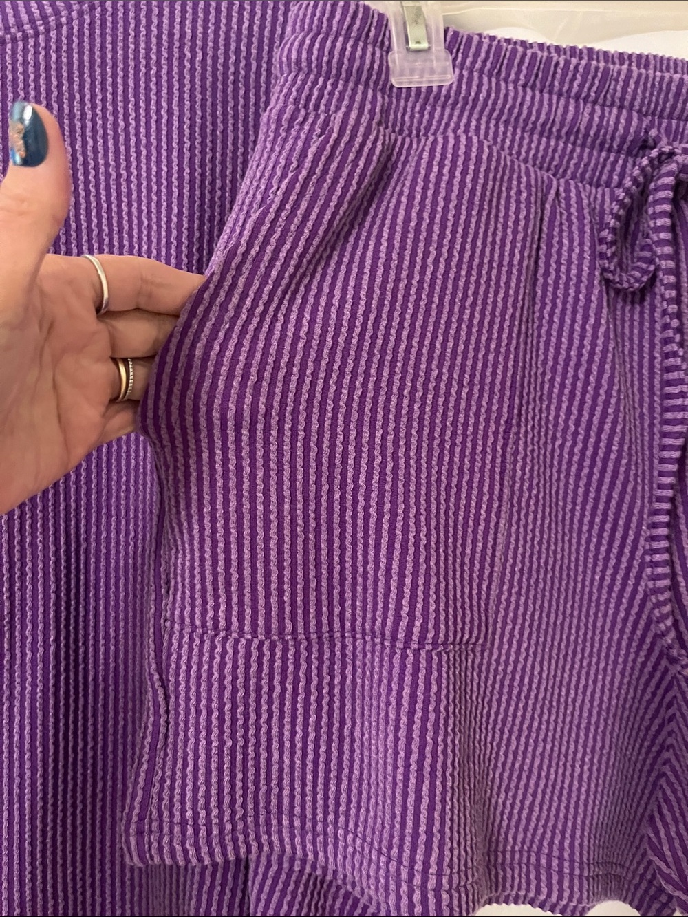 Zenana Outfitters Purple Striped Bottoms and top - Picture 2 of 5